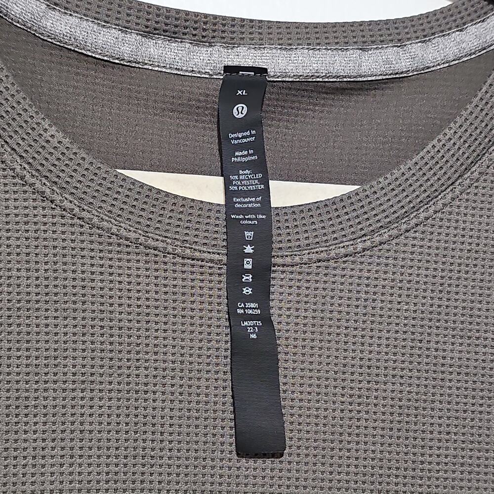 Lululemon Shift Stitch Crew Mens XL Army Green Waffle Knit Sweat Wicking - Picture 5 of 10